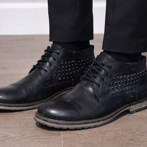 Call It Spring Black Studded Boots Men’s Size 11 Lace-Up Ankle Combat Style